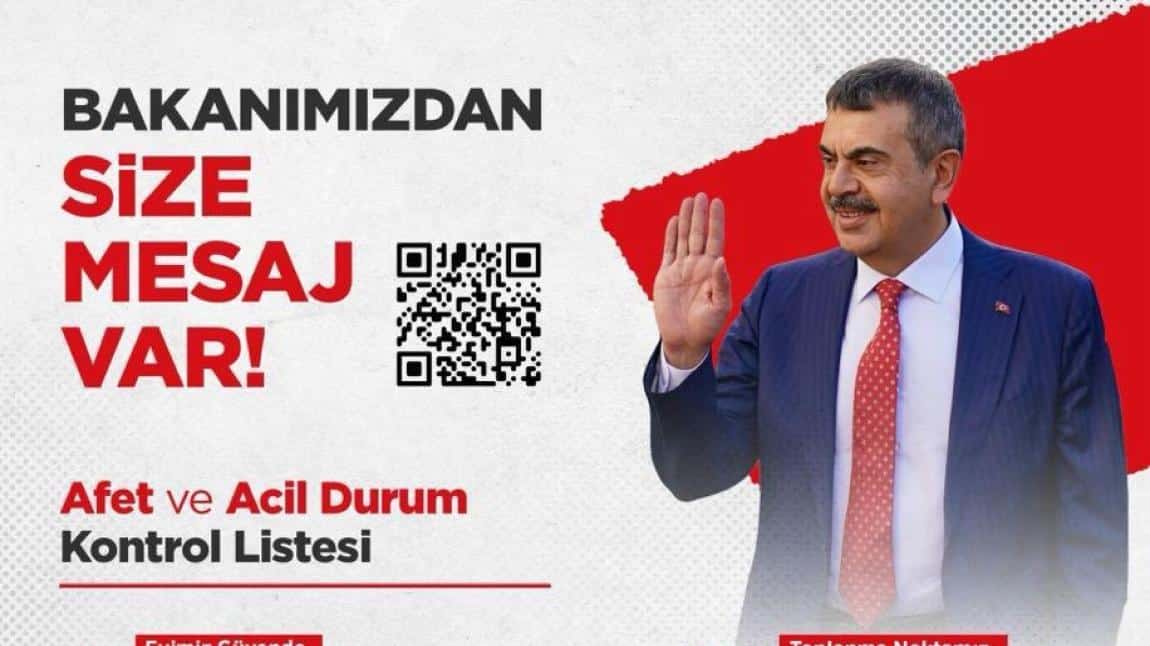 Afetler ve Dayanıklılık Ayı Nedeniyle Bakanımızın Mesajı